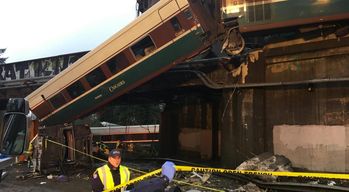 Katastrofa kolejowa w USA: nowy bilans ofiar, mniej zabitych