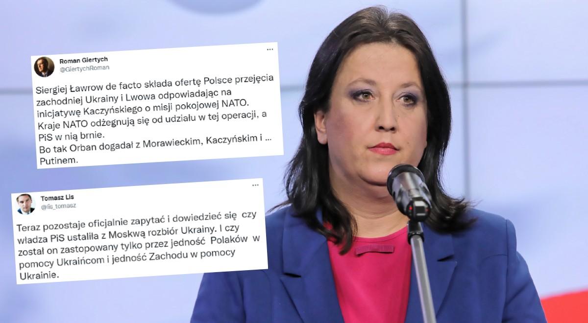 "Ławrow nie musi się martwić o antypolską propagandę". Rzecznik PiS komentuje wpisy Giertycha i Lisa