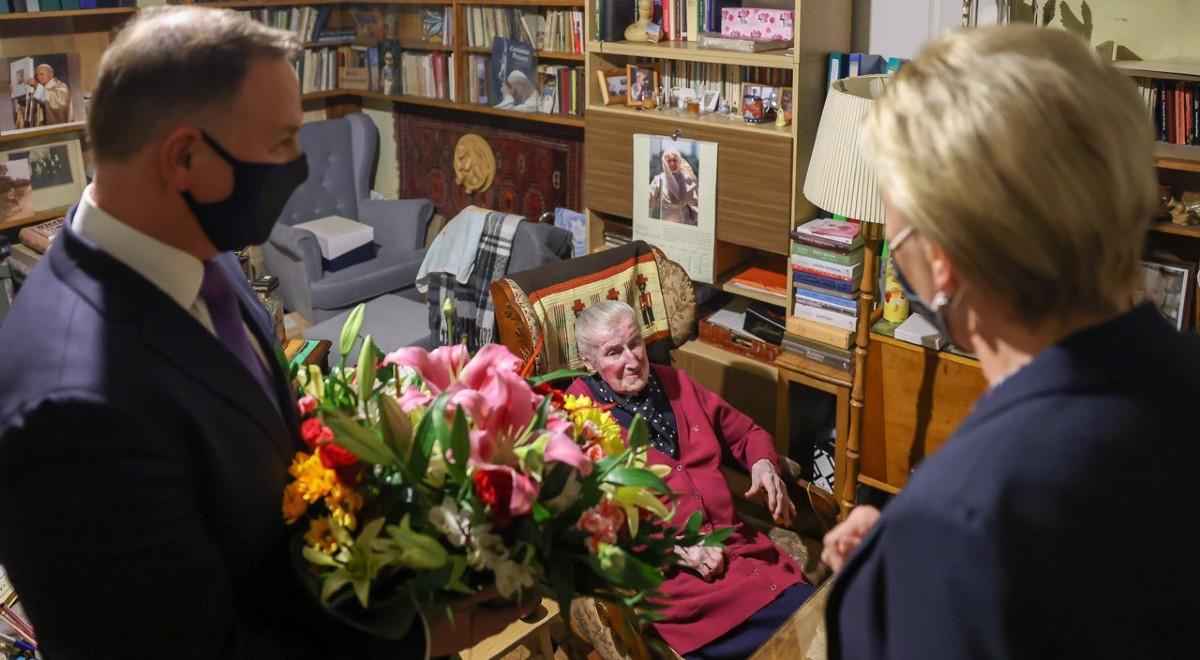 "Mieliśmy bardzo miłą, niezwykłą rozmowę". Prezydent odwiedził Wandę Półtawską w 100. rocznicę jej urodzin
