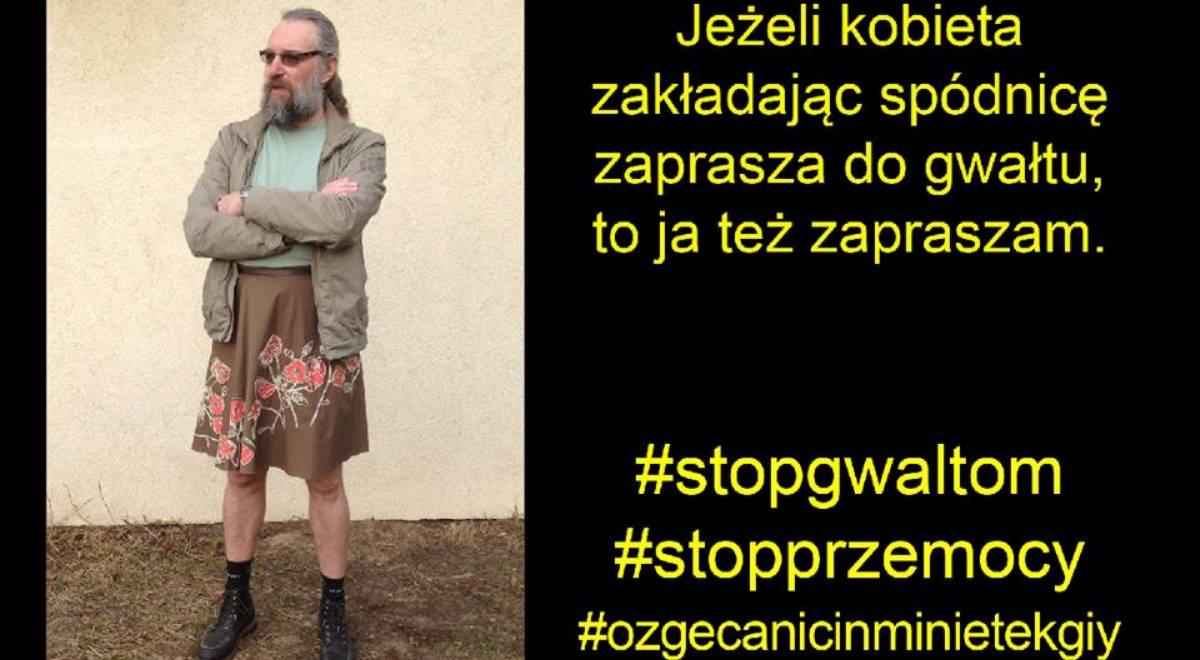 Polscy mężczyźni robią sobie zdjęcia w spódnicach. Niezwykła akcja przeciw gwałtom