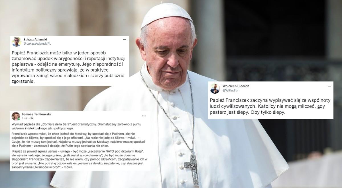 Kontrowersyjna wypowiedź papieża. Mówił o "szczekaniu NATO pod drzwiami Rosji". Fala komentarzy