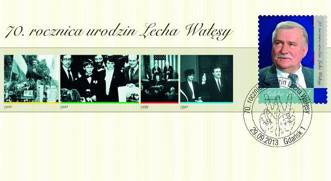 Lech Wałęsa trafił na znaczek pocztowy
