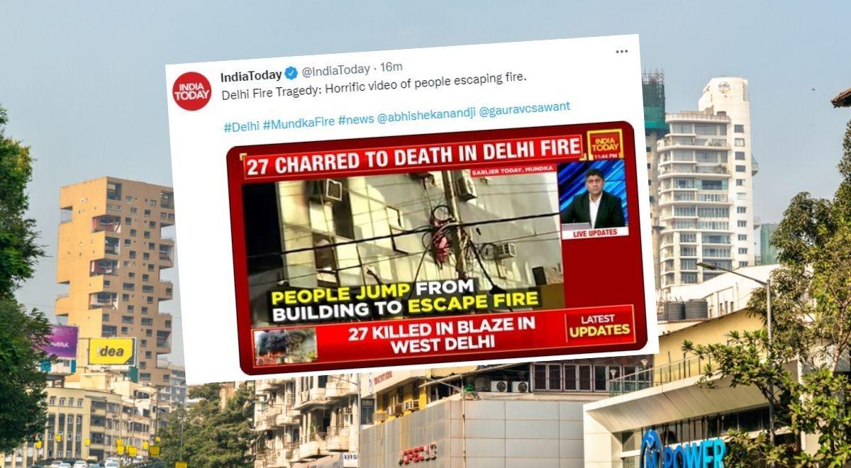 Pożar biurowca w stolicy Indii. Ludzie wyskakiwali z okien, by się ratować