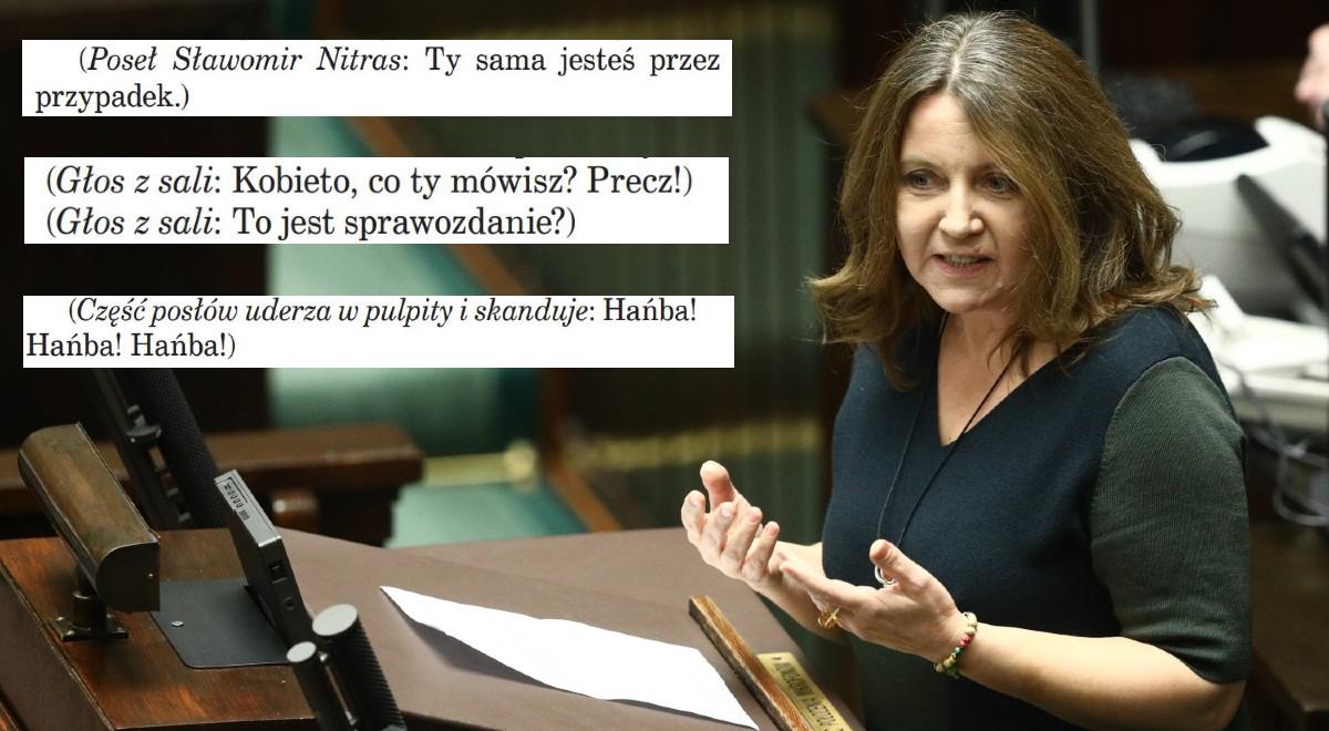 "Precz!", "Hańba!". Stenogram z Sejmu pokazuje, co posłowie opozycji krzyczeli do Joanny Lichockiej