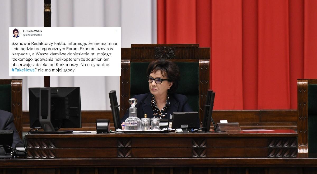 "Kłamliwe doniesienia, ordynarny fake news". Marszałek Sejmu reaguje na publikację "Faktu"