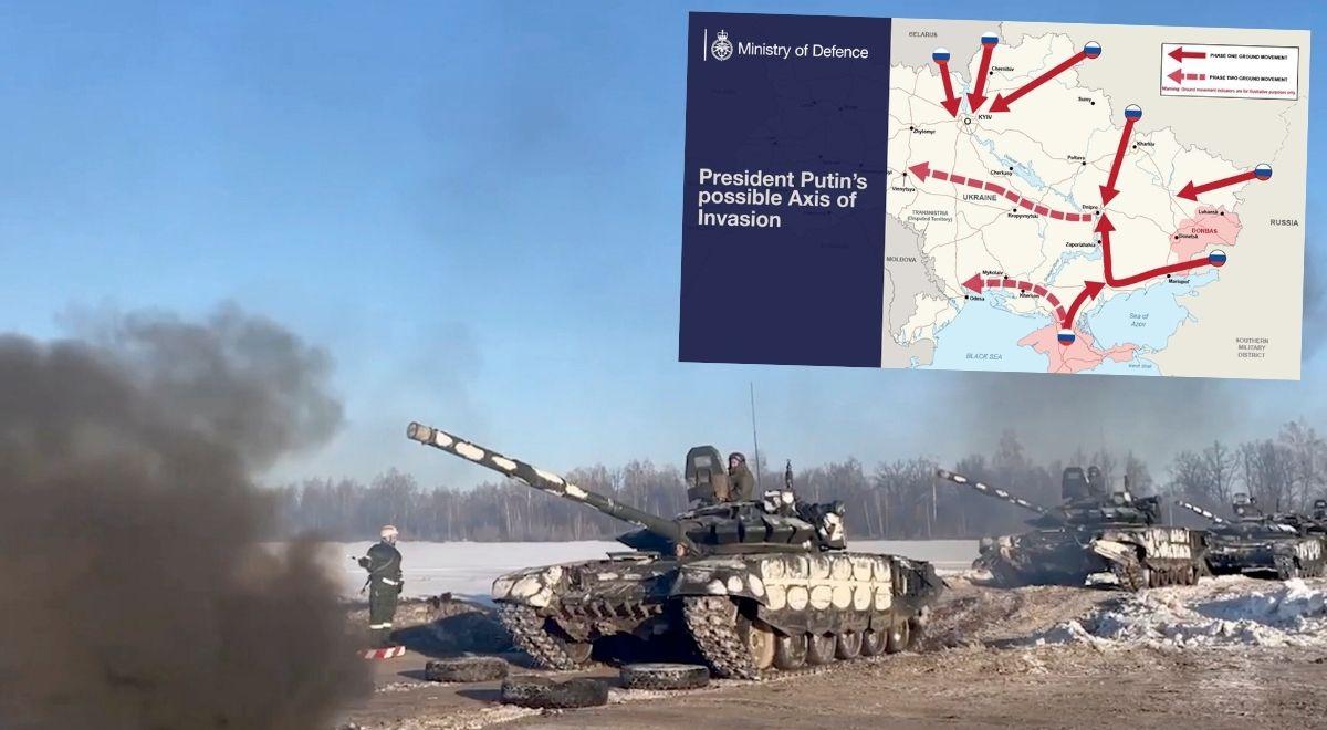 Skąd zaatakuje Rosja? Wlk. Brytania publikuje mapę możliwych kierunków inwazji