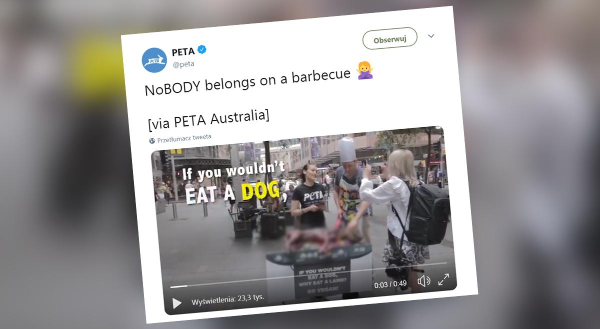 Zwęglony ''pies'' na grillu. O co chodzi w akcji PETA?