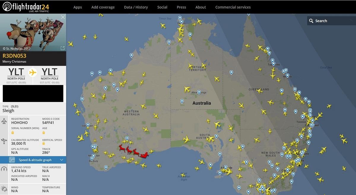 Gdzie jest Święty Mikołaj? Flightradar pokazuje jego trasę