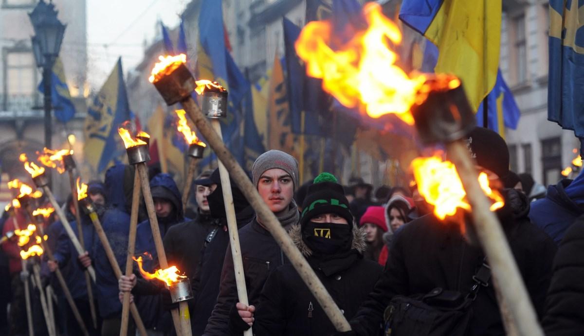 Ukraina: antypolskie hasła na marszu nacjonalistów. "Miasto Lwów nie dla polskich panów"